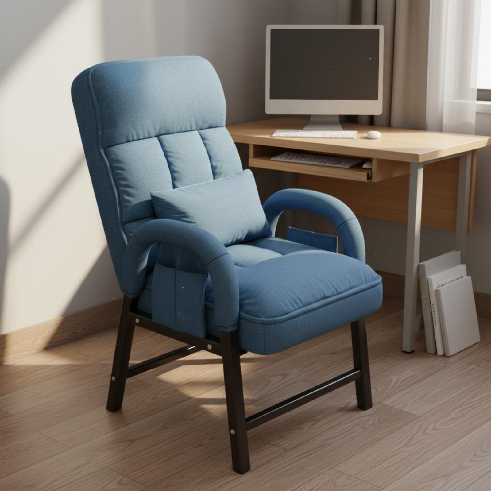 Office Furniture Commercial - Высокое кресло-реклайнер с регулируемой спинкой, текстильное,